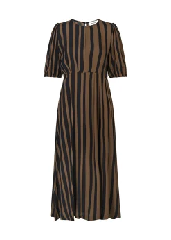 Modström AliciaMD print dress - Bold Sienna Stripe< Kjoler