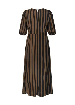 Modström AliciaMD print dress - Bold Sienna Stripe< Kjoler