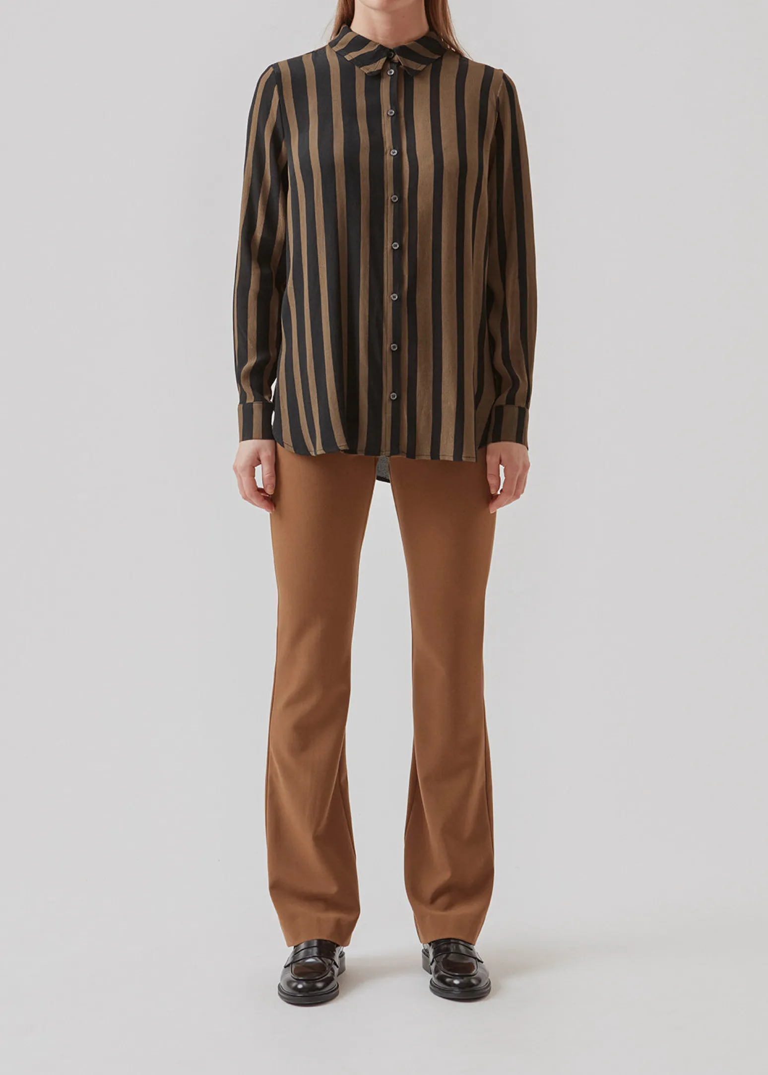 Modström AliciaMD print shirt - Bold Sienna Stripe< Skjorter