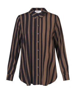 Modström AliciaMD print shirt - Bold Sienna Stripe< Skjorter