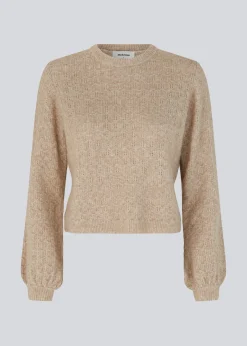 Modström AlvesMD o-neck - Beige melange< Strik & Bluser