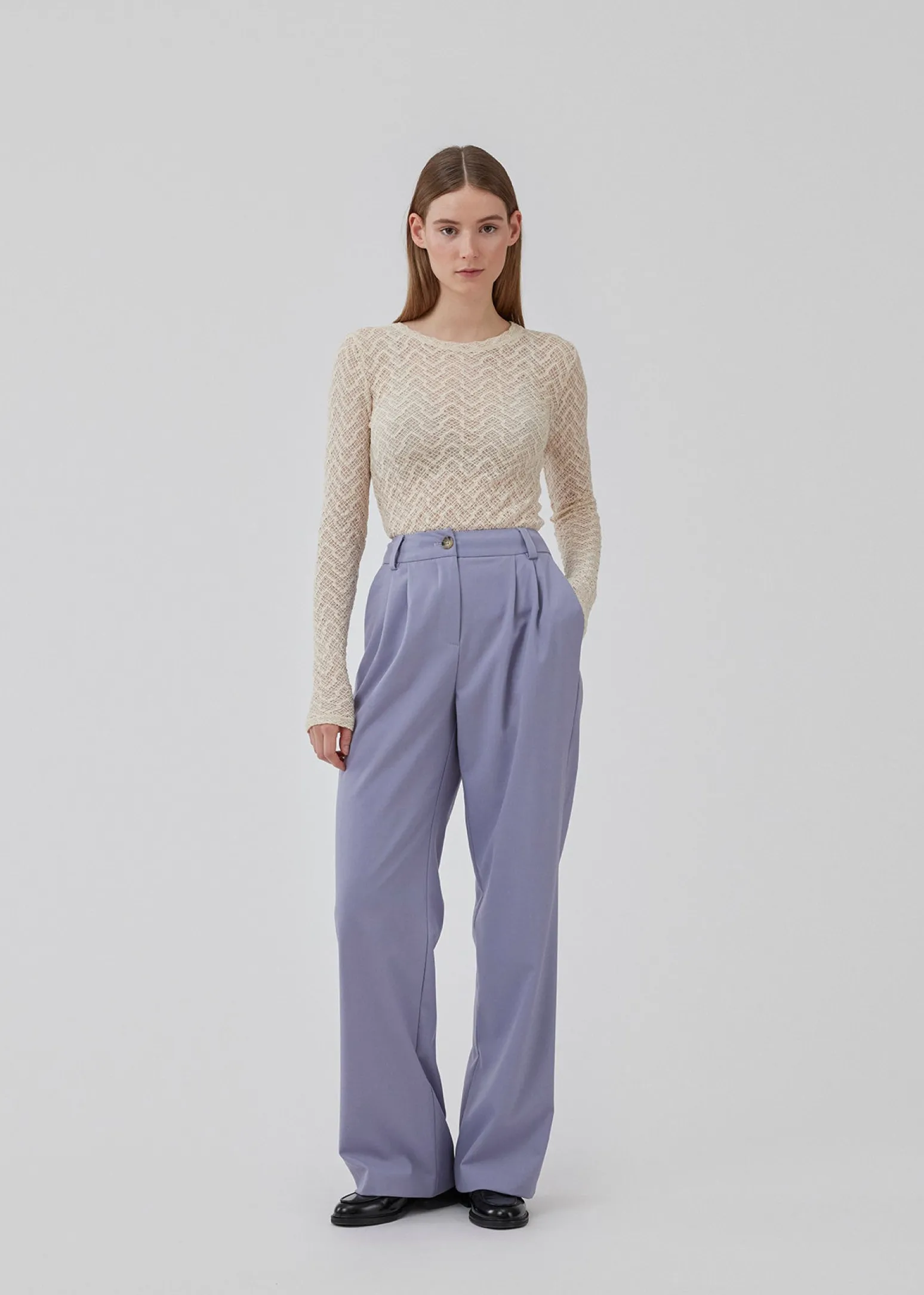 Modström AnkerMD wide pants - Silver Bullet< Bukser