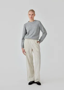 Modström AnnaMD O-neck - Grey Melange< Strik & Bluser