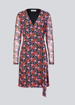 Modström BinnaMD print wrap dress - Flower Blush< Kjoler