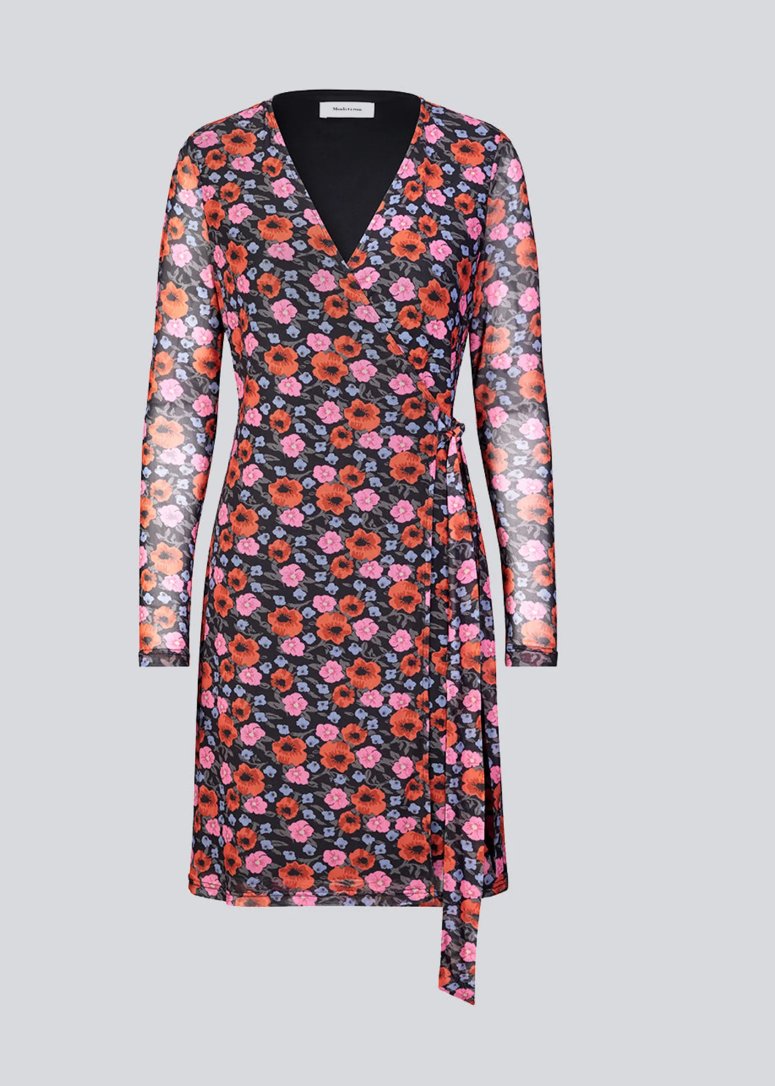 Modström BinnaMD print wrap dress - Flower Blush< Kjoler