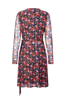 Modström BinnaMD print wrap dress - Flower Blush< Kjoler