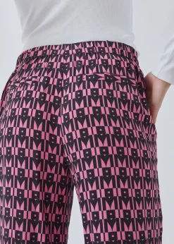 Modström BorysMD print pants - Graphic Heart Cosmos Pink< Bukser