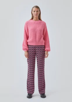 Modström BorysMD print pants - Graphic Heart Cosmos Pink< Bukser