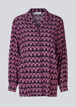Modström BorysMD print shirt - Graphic Heart Cosmos Pink< Skjorter