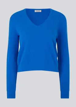 Modström CammyMD v-neck - Azure Blue< Strik & Bluser
