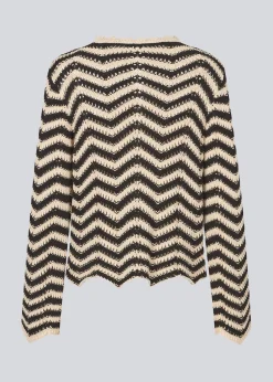 Modström CaryMD o-neck - Summer Sand Black< Strik & Bluser