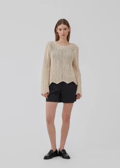 Modström CaryMD o-neck - Summer Sand< Strik & Bluser