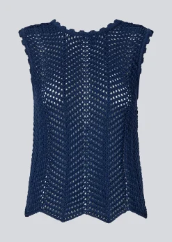 Modström CaryMD top - Navy Sky< Strik & Bluser