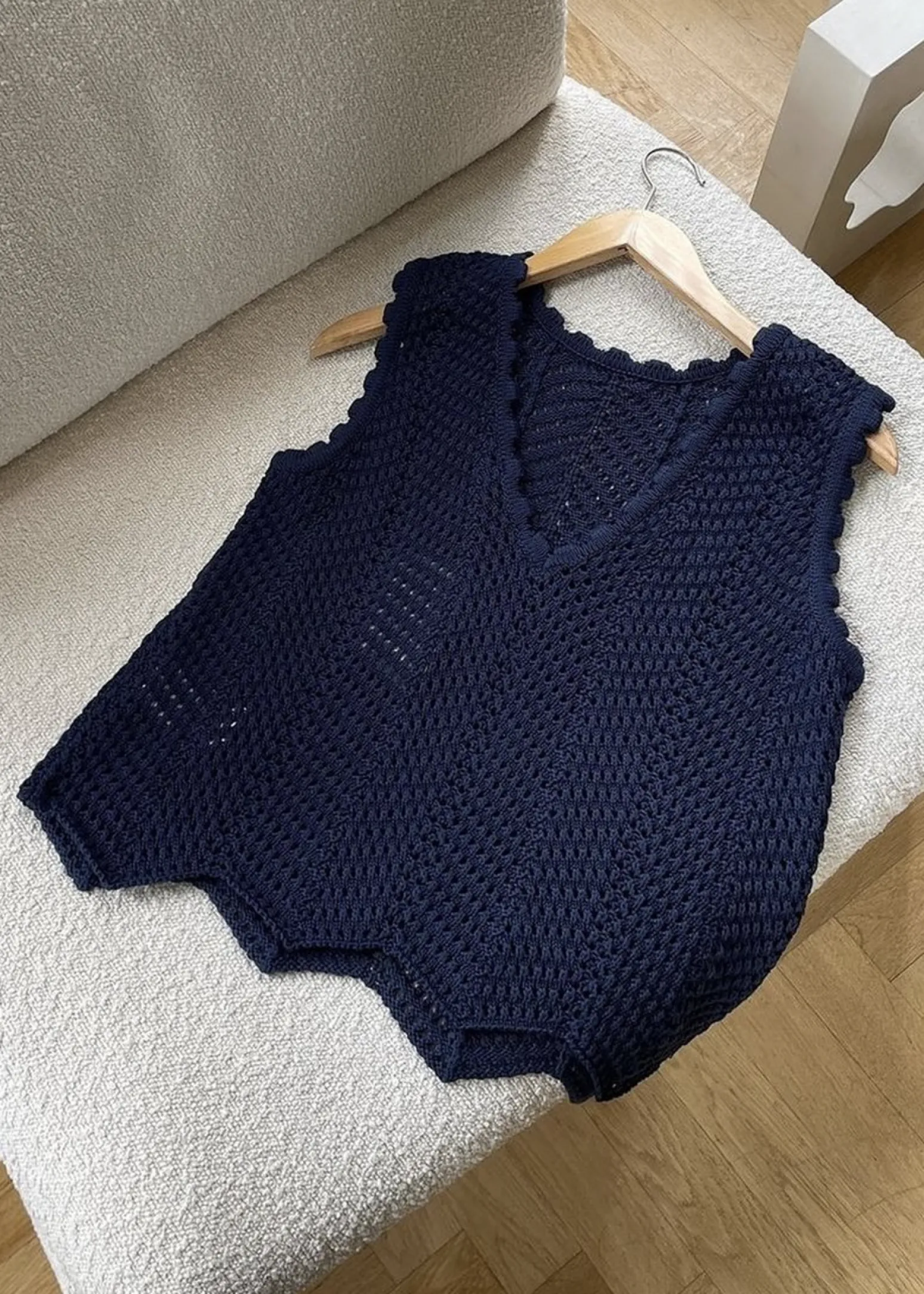 Modström CaryMD top - Navy Sky< Strik & Bluser