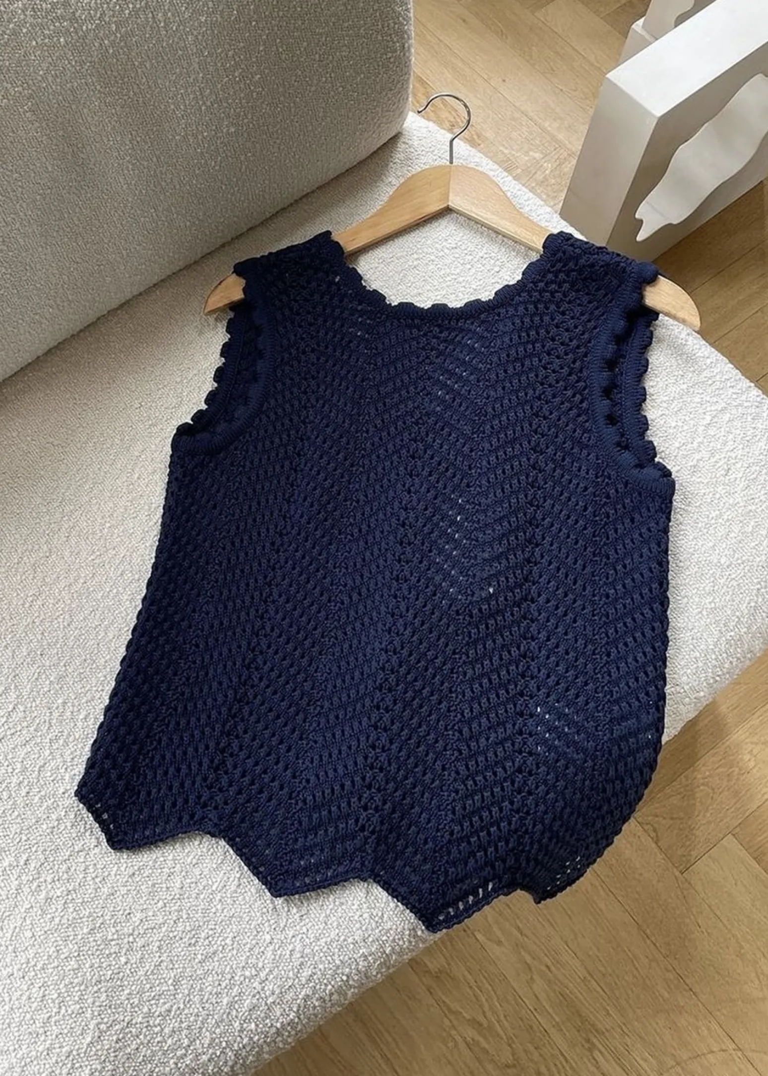 Modström CaryMD top - Navy Sky< Strik & Bluser