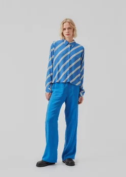 Modström CenniMD print shirt - Azure Stripe< Skjorter