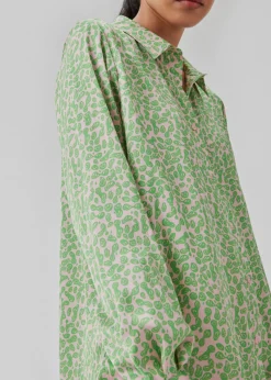 Modström ClarkeMD print shirt - Classic Green Smiley< Skjorter