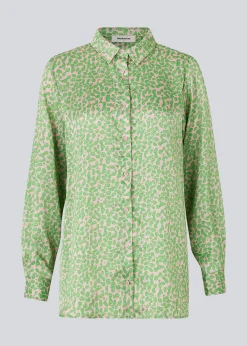 Modström ClarkeMD print shirt - Classic Green Smiley< Skjorter