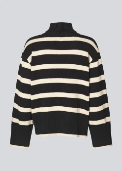 Modström CorbinMD stripe t-neck - Summer Sand Black< Strik & Bluser