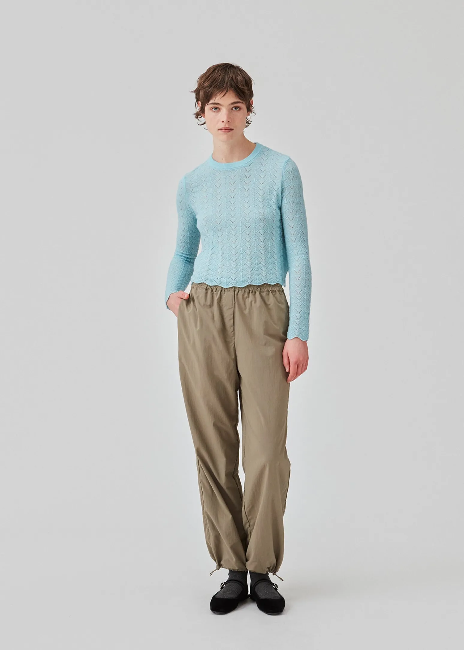 Modström CordellMD short o-neck - Cool Blue< Strik & Bluser