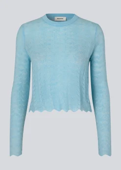 Modström CordellMD short o-neck - Cool Blue< Strik & Bluser