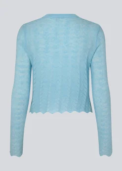 Modström CordellMD short o-neck - Cool Blue< Strik & Bluser