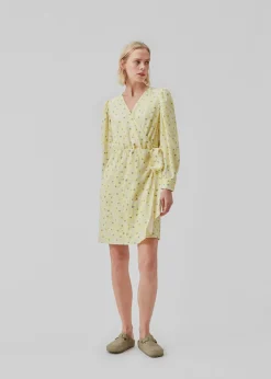 Modström CupidMD print dress - Aqua yellow flower< Kjoler