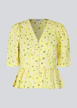 Modström CupidMD print top - Aqua yellow flower< Toppe