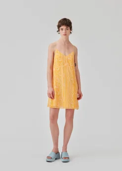 Modström DonteMD print strap dress - Peachy Swirl< Kjoler