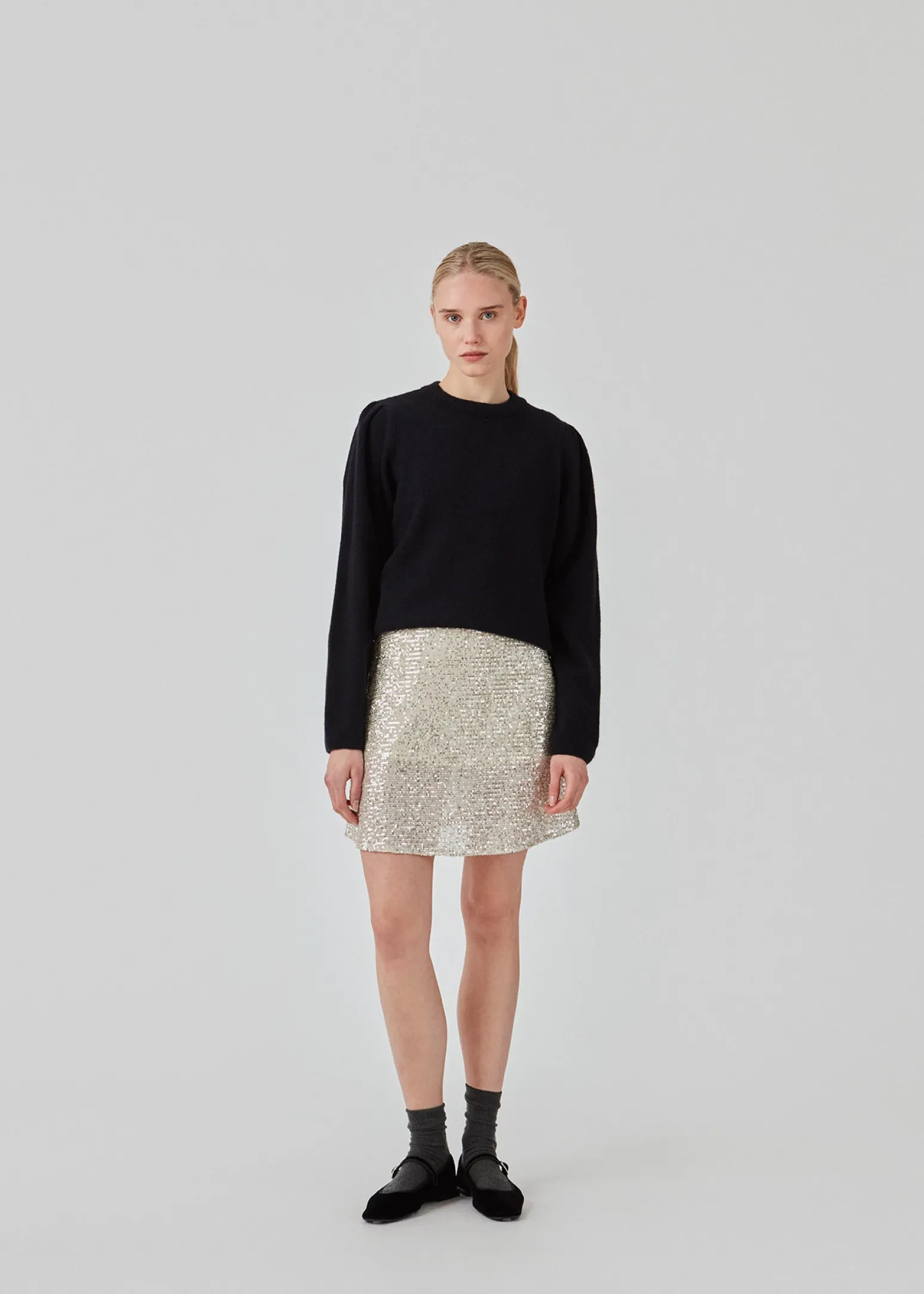 Modström FaroMD o-neck - Navy Sky< Strik & Bluser