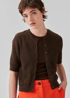 Modström FaxonMD cardigan - Dark Coffee< Strik & Bluser