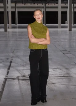 Modström FelipeMD vest - Green Seed< Veste|Strik & Bluser