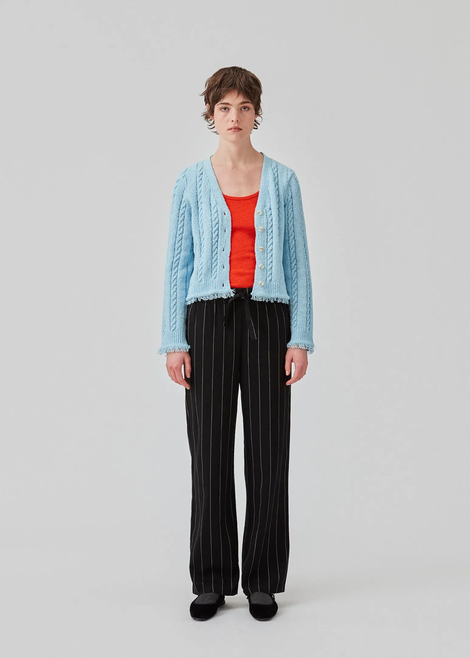 Modström FinaMD cardigan - Cool Blue< Strik & Bluser