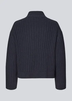 Modström FultonMD rib t-neck - Navy Sky< Strik & Bluser