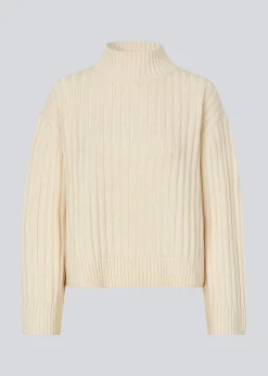 Modström FultonMD rib t-neck - Summer Sand< Strik & Bluser
