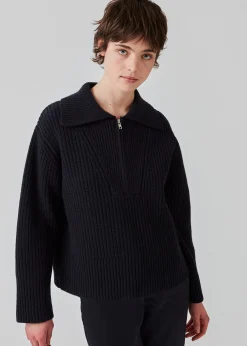 Modström FultonMD t-neck - Navy Sky< Strik & Bluser