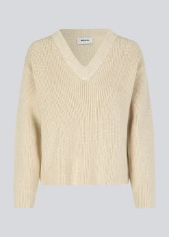 Modström GalenMD v-neck - Summer Sand< Strik & Bluser