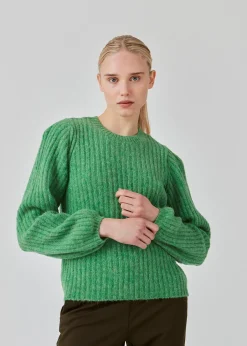 Modström Goldie o-neck - Faded Green< Strik & Bluser