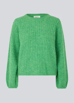 Modström Goldie o-neck - Faded Green< Strik & Bluser