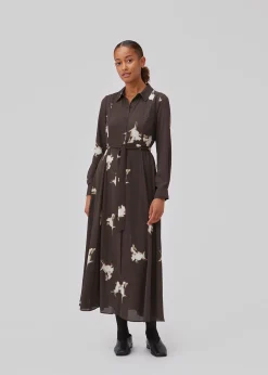 Modström GomoMD print dress - Chocolate Fleur< Kjoler