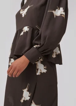 Modström GomoMD print skirt - Chocolate Fleur< Nederdele