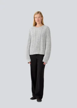 Modström GrannonMD o-neck - Grey Melange< Strik & Bluser