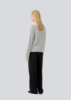 Modström GrannonMD o-neck - Grey Melange< Strik & Bluser