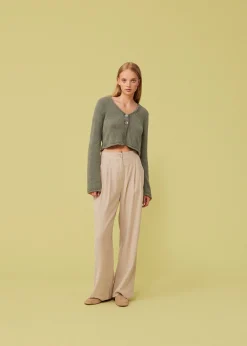 Modström HamptonMD cardigan - Soft Moss< Strik & Bluser