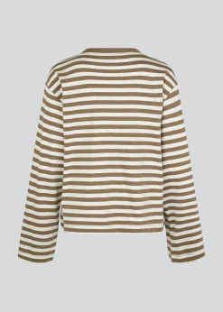 Modström HellenMD LS stripe t-shirt - Dune White Stripe< T-Shirts