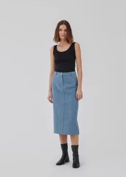 Modström HennesyMD skirt - Structured Medium Blue< Nederdele|Denim