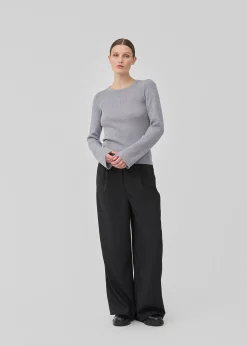 Modström HirokiMD o-neck - Grey Melange< Strik & Bluser
