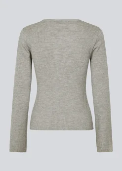 Modström HirokiMD o-neck - Grey Melange< Strik & Bluser