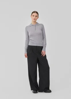 Modström HirokiMD polo - Grey Melange< Strik & Bluser