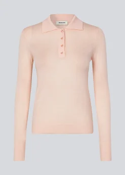 Modström HirokiMD polo - Pale Pink< Strik & Bluser